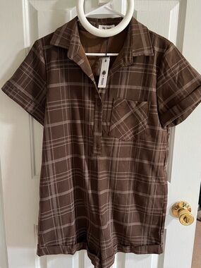 Day + Moon Sandstone Check Romper
